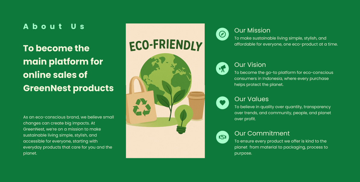 GreenNest About Us Page Design