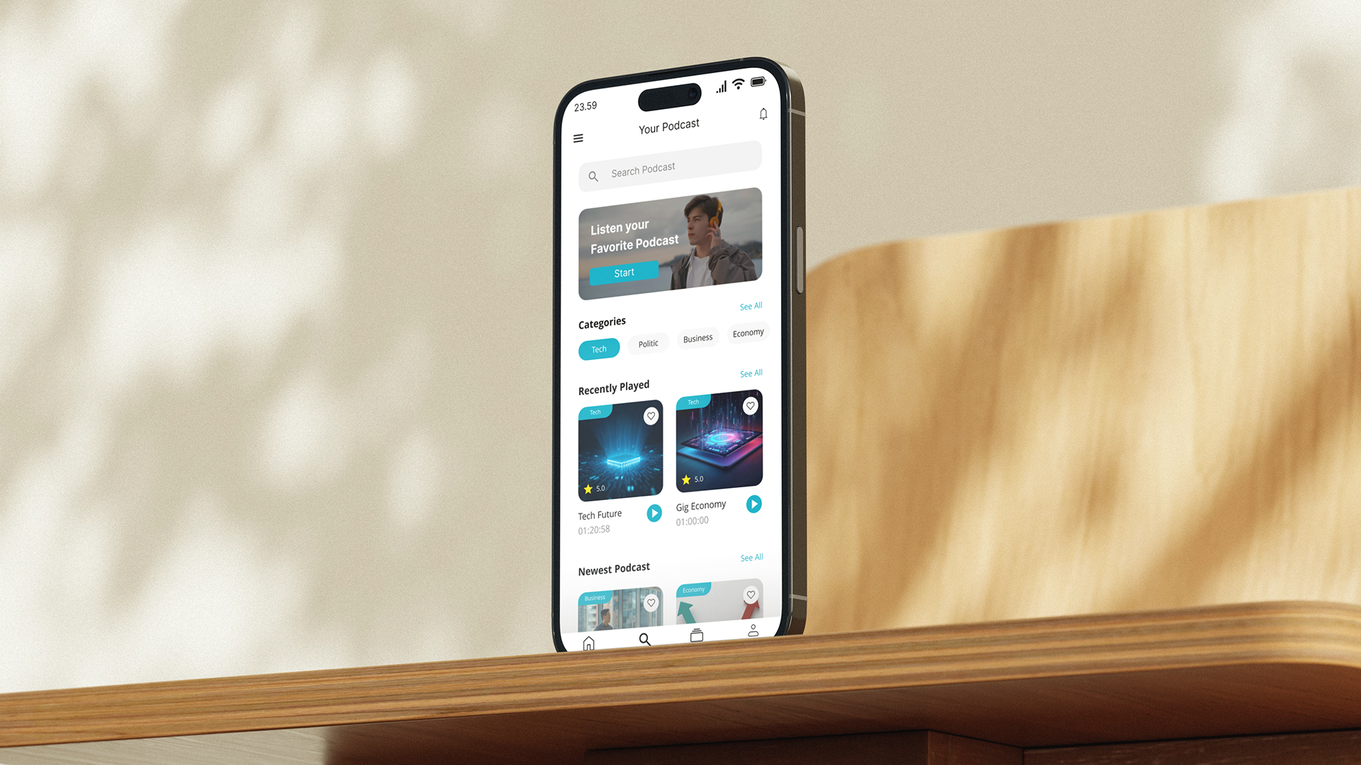 Podcast App Mockup